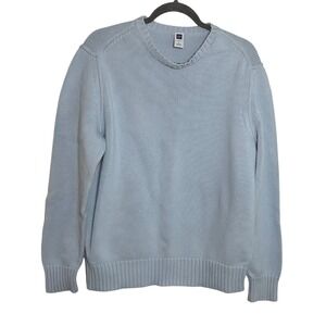 GAP Light Blue Crew Neck Cotton Sweater Pullover Long Sleeve Size L